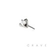316L SURGICAL STEEL THREADLESS PUSH IN ROUND CZ TRINITY TOP PART